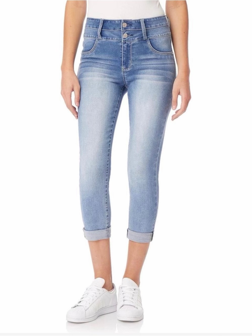 Light Blue Insta Soft Ultra Mid-Rise Cropped Jeans